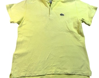 Lacoste Polo Shirt Yellow Short Sleeve Cotton Kids  L 16-18 Chemise Lacoste 1980