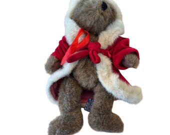 Boyds Collection Kringle Orsetto di Natale con cappuccio in velluto rosso e pelliccia sintetica 85-95 12"