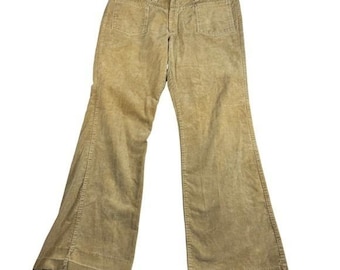 Vintage Braten Apparel New York Herren Cord Hose 38x33 Beige Schlagboden Retro