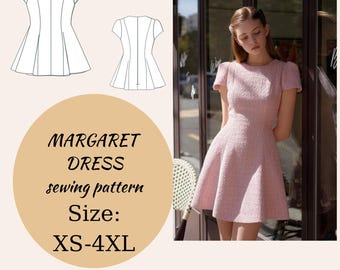Vestido MARGARET – Patrón de costura en PDF (XS–4XL)