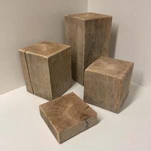 15 x 15 cm Handgemaakt verweerd eiken blok voor sokkel, stootbord, display of doe-het-zelf (aangepaste hoogte)