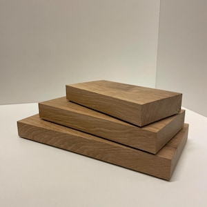 Handmade solid oak riser styling set — aged and refined natural French oak display base for homes, retail and artists (10-30 cm / 4-12 in)