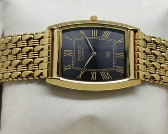 80s Vintage Seiko SX ブラック文字盤 サントス タンク Vintage Seiko