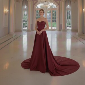 Bridesmaid Dresses Burgundy Strapless - Etsy
