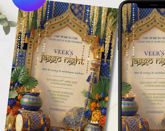 Punjabi Jaggo Invitation (Boy Side) | Male Desi Night | Indian Wedding Digital Invite