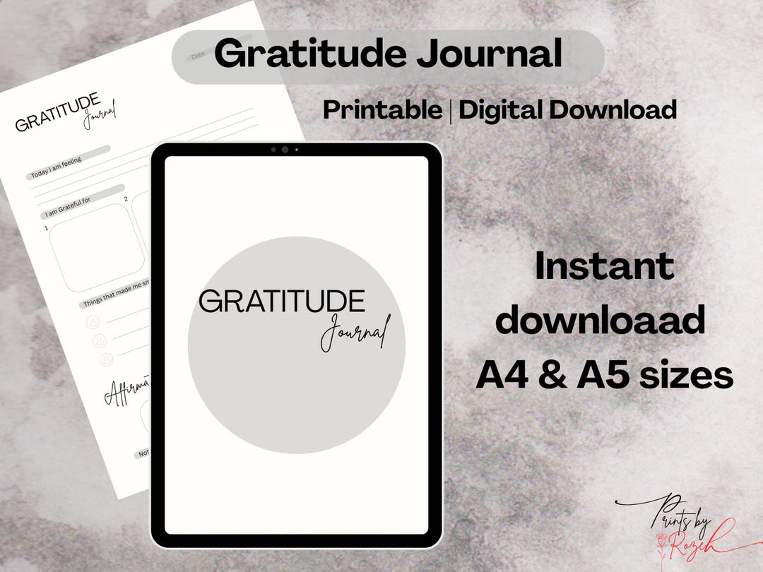 Gratitude Journal | Daily Printable, A4 A5 | Mindfulness (digital ...