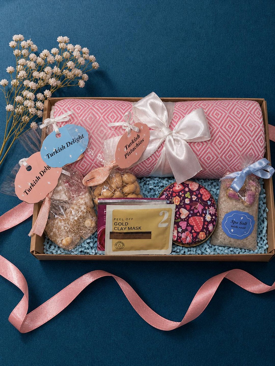 Luxury Turkish Gift Box Set, Self Care Spa Gift Basket, Turkish Delight ...