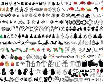 Kerst SVG-bundel, 599+ bestanden, gelaagde png, Cricut (digitale download)
