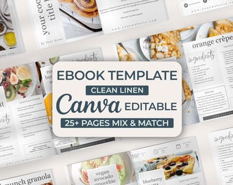 Editable Recipe eBook Template | Food Bloggers, Family Cookbook (Canva)