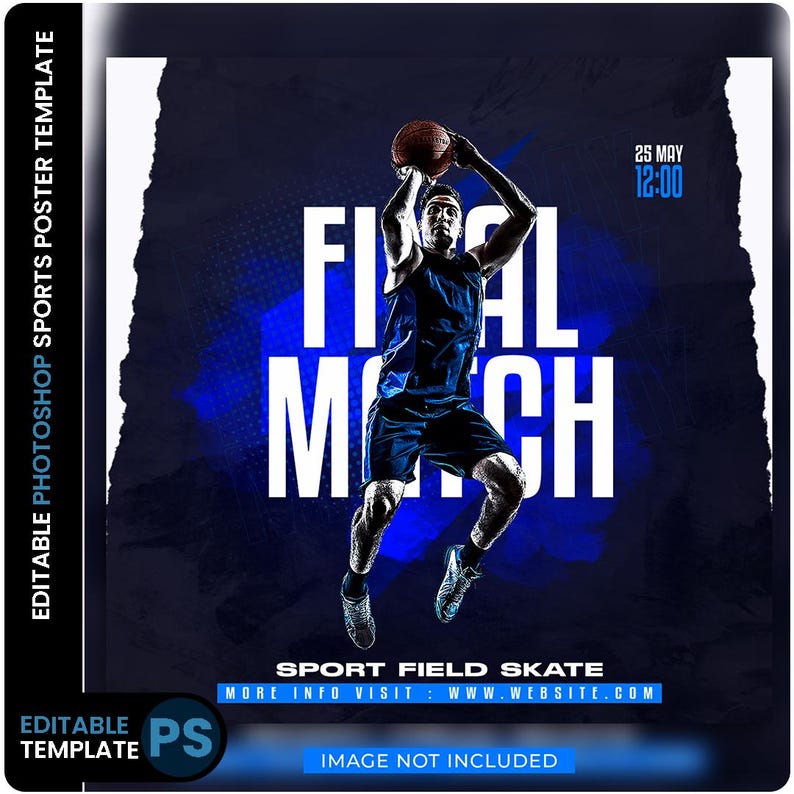 Editable Sports Poster PSD: Customizable Photoshop Template (digital ...