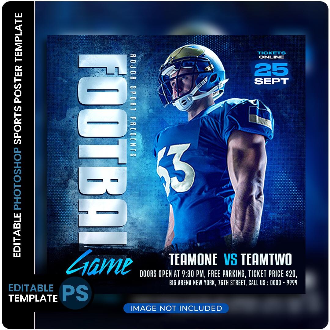 Editable Sports Poster PSD: Customizable Photoshop Template (digital ...