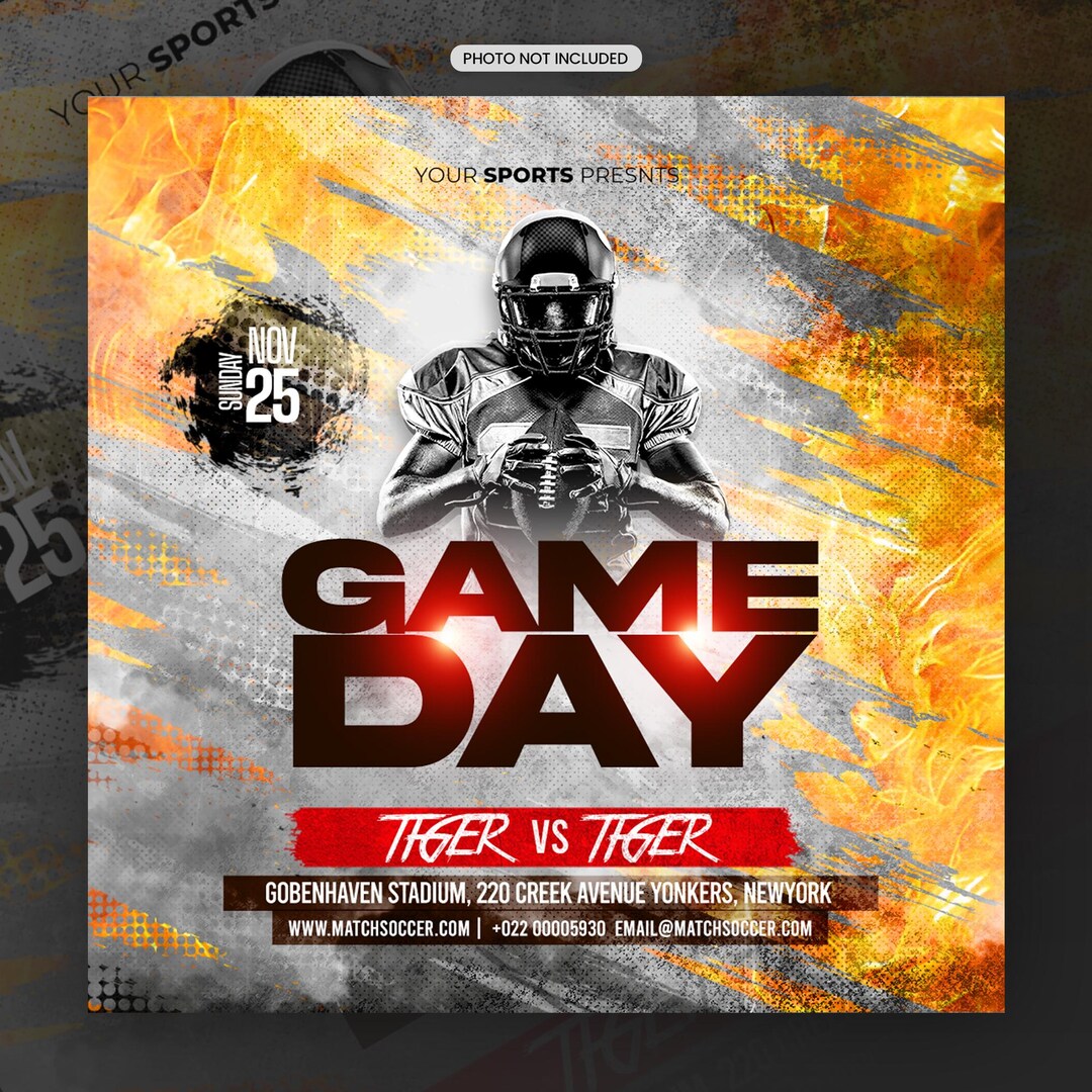 Editable Sports Poster PSD: Customizable Photoshop Template (digital ...