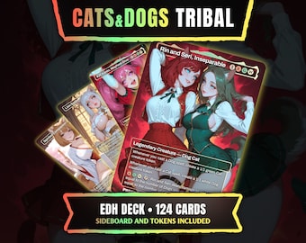Katten en honden tribal | Volledig EDH Commander deck | Anime Waifu proxy