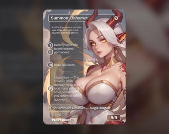 Summon: Bahamut | Anime Waifu Proxy | EDH Commander Card