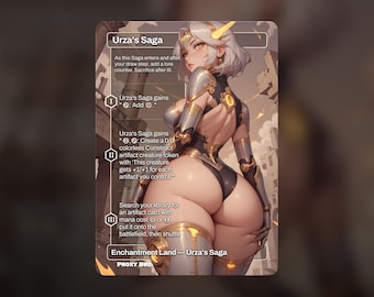 Urza’s Saga | Anime Waifu Proxy | EDH Commander Card | Mature