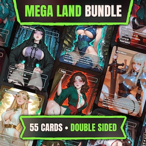 Mega Land Bundel | 55 Anime Waifu Proxies | Dubbelzijdige Custom Commander Kaarten