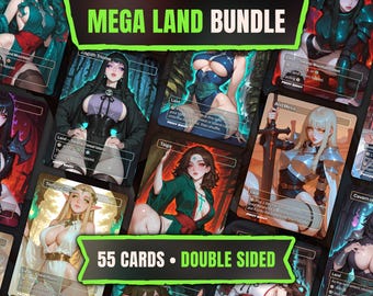 Mega Land Bundel | 55 Anime Waifu Proxies | Dubbelzijdige Custom Commander Kaarten