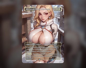 Mondrak, Glory Dominus | Anime Waifu Borderless Art | Custom Proxy Card | EDH Commander