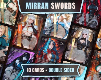 Bundel van 10 Mirran-zwaarden | Dubbelzijdige anime-waifu-proxies | Aangepaste artefacten
