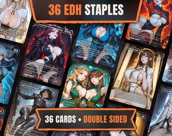 EDH-nietjesbundel | 36 Anime Waifu-proxy's | Dubbelzijdige custom Commander-kaarten