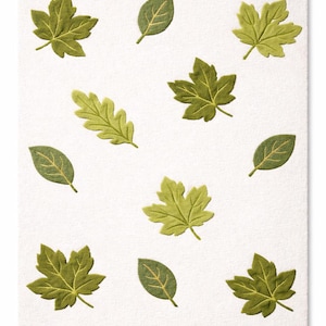 Minimalist Botanical Leaf Tufted Rug, Beige Green Nature Inspired Carpet living bedroom office
