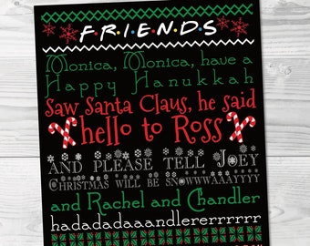 Friends Show Christmas Artwork-DIGITAL DOWNLOAD. Phoebe Buffay Christmas Song. 8x10 Holiday Artwork. Christmas Art. Holiday Decor. Friends.