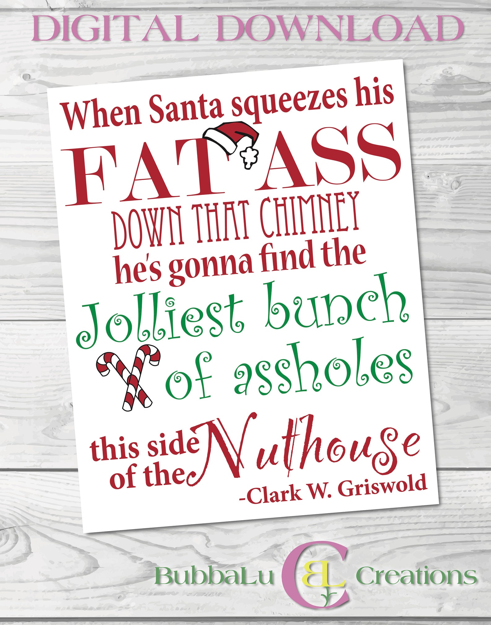 Christmas Vacation ArtworkDIGITAL DOWNLOAD. 8x10 Holiday Etsy España