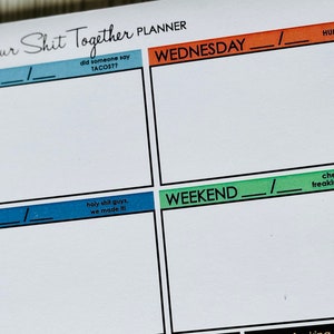 Weekly Planner, Weekly Planner Pad, Swear Planner, Calendar Pad, New Year Gift, New Year Calendar, Tear off Planner, Planner Gifts, Planner image 3