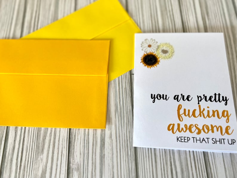 Greeting Cards, Sweary Greeting Cards, Blank Greeting Cards, Greeting card with envelope, sweary support cards, Greeting Cards with envelope image 2