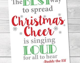 Elf Movie Artwork-DIGITAL DOWNLOAD. 8x10 Holiday Artwork. Subway Art. Christmas Graphic. Holiday Decor. Elf Movie Quote. Christmas Movie Art