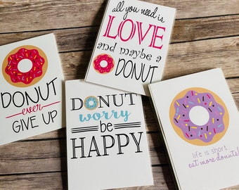 Donut Lovers Art Collection, Donut Artwork, Donut Party Artwork, Donut Puns