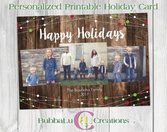 Printable Holiday Card. Family Holiday Card. Christmas Greeting Card. Personalized Holiday Card. Family Photo Holiday Card. Custom Holidays.