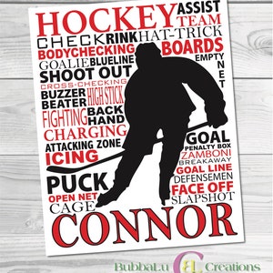 Hockey Subway Art - Custom DIGITAL DOWNLOAD - Hockey Artwork - Sports Artwork - Hockey Team - Sports Team Art - 8x10 Sports Art - Hockey