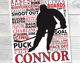 Hockey Subway Art - Custom DIGITAL DOWNLOAD - Hockey Artwork - Sports Artwork - Hockey Team - Sports Team Art - 8x10 Sports Art - Hockey