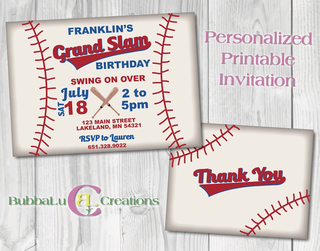 Baseball Birthday Invitation. Printable Baseball Invite. Baseball ...