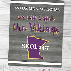 Minnesota Vikings Digital DOWNLOAD - Vikings Artwork - Minnesota Vikings - Minnesota Print - MN Vikings - Minnesota Football - SKOL Vikings