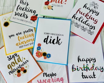 Greeting Cards, Sweary Greeting Cards, Blank Greeting Cards, Greeting card with envelope, sweary support cards, Greeting Cards with envelope