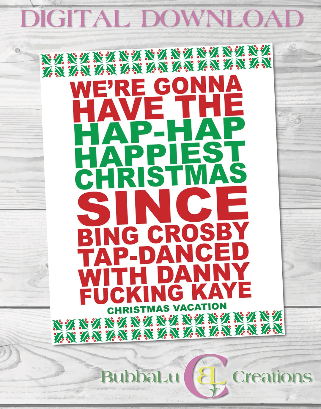 Christmas Vacation Artwork. DIGITAL DOWNLOAD. Christmas Etsy