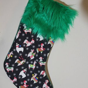 Llama Christmas Stocking Llama Stocking Christmas Stocking Fur Stocking Ready to Ship