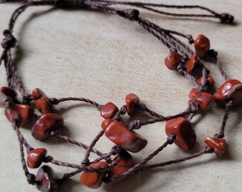 Red jasper Bracelets  jasper bead Bracelets  red jasper Adjustable slip on Bracelets