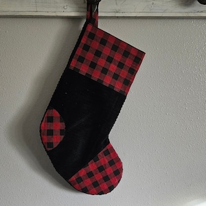 Plaid Stocking Buffalo Plaid Christmas Stocking  Plaid RTS Patchwork Christmas Stocking buffalo plaid Christmas Stocking