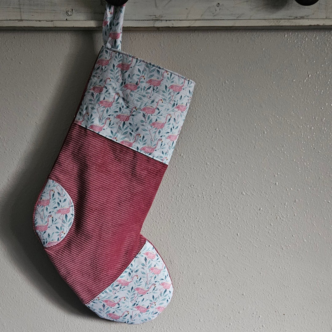 Pink Flamingo Christmas Stocking Girly Flamingo Stocking Etsy