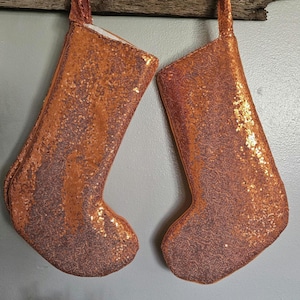 Orange Sequin Christmas Orangw Stocking Sequin  Stocking Sequin Shiny Orange Christmas Stocking Stocking
