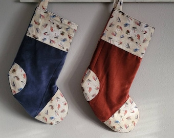 Trout Fishing Stocking Fly fishing Christmas Stocking  Fisherman RTS Patchwork Christmas Stocking Fly Fish Montana  Christmas Stocking