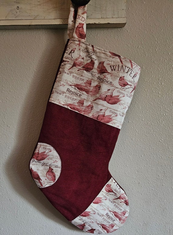 Cardinals Stocking Cardinals Christmas Stocking Holiday Cardinals