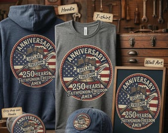 Diseño del emblema del 250.° aniversario de Amén US, celebración en EE. UU. de 1776 a 2026 (descarga PNG).