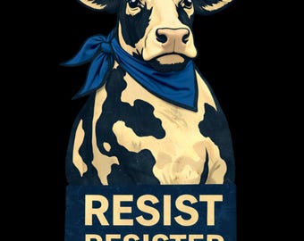 Cartel de protesta agrícola RESIST - Resistencia de agricultores europeos - Obra de arte vintage de trabajadores agrícolas