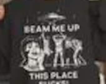 Funny Beam Me Up PNG File, Sci-fi Alien Design (Digital Download)