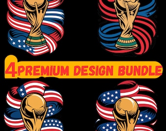 Bandera de EE. UU. del Mundial 2026 (4 PNG) (Descarga digital)