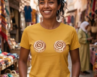 Camiseta clásica unisex divertida de rollo de canela, regalo para fans.